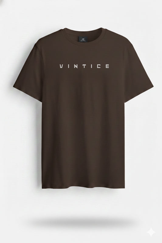 Vintice Brown Cotton T-Shirt – Regular Fit