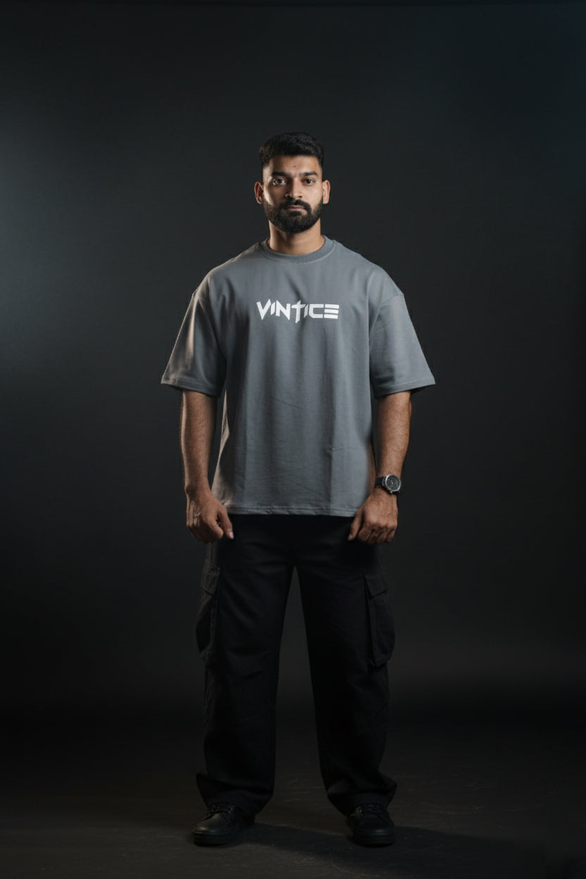 PREMIUM CLAWS OVERSIZED FIT T-SHIRT -  CHARCOAL GREY