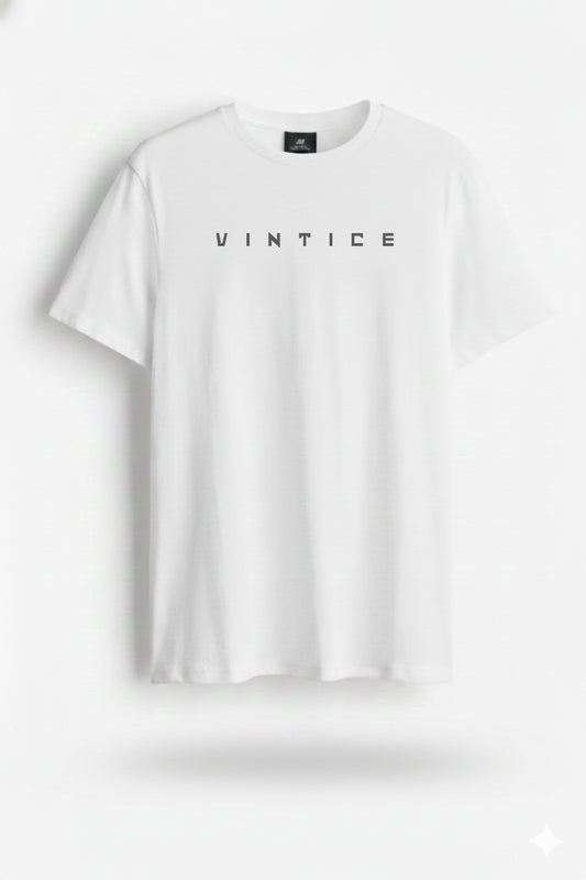 Vintice white Cotton T-Shirt – Regular Fit